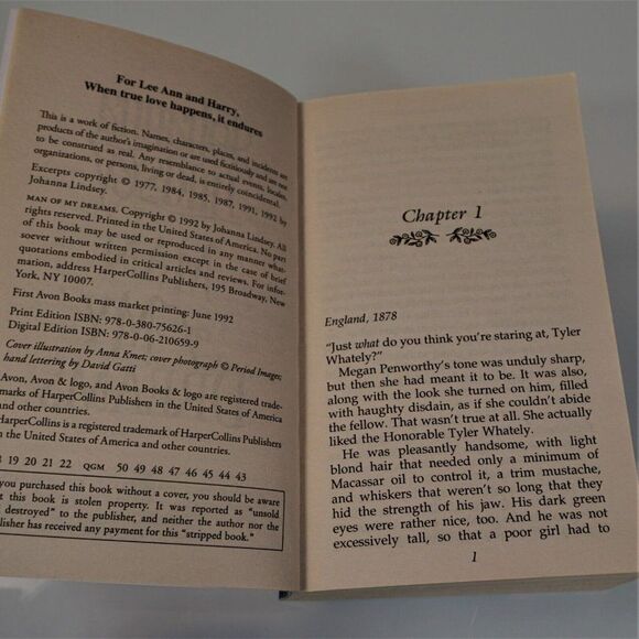 Man of My Dreams By Johanna Lindsey 1992 Avon Books Paperback - Picture 6 of 6